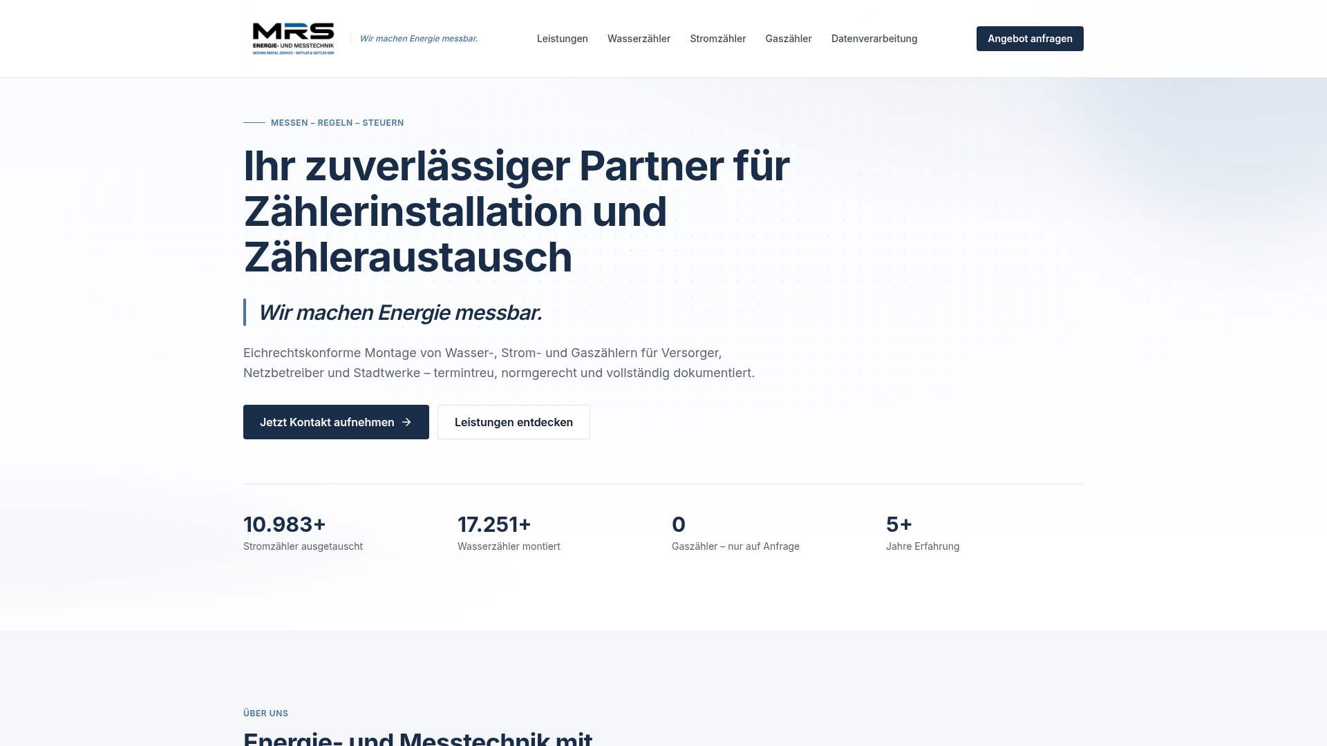 Website von MRS Messtechnik